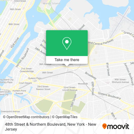48th Street & Northern Boulevard map