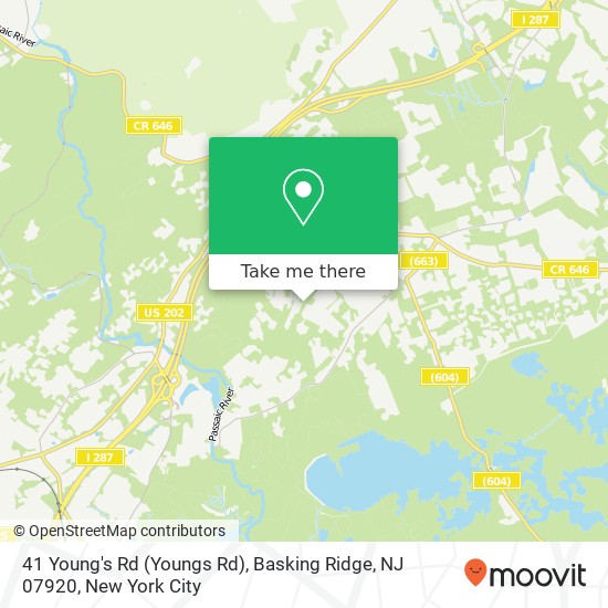 Mapa de 41 Young's Rd (Youngs Rd), Basking Ridge, NJ 07920