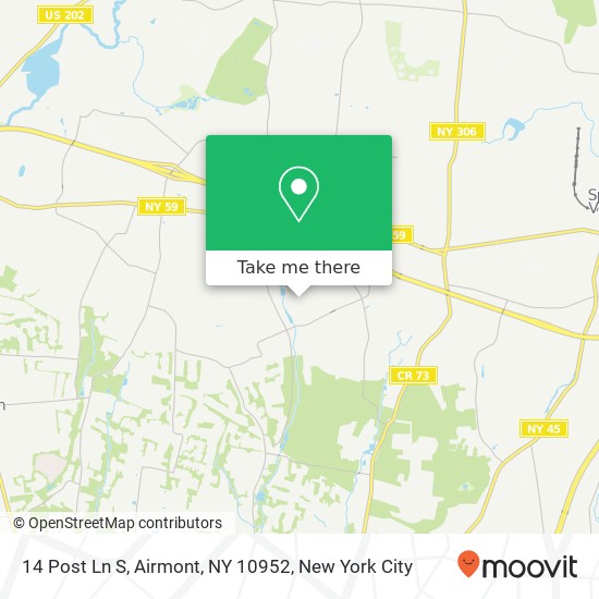 Mapa de 14 Post Ln S, Airmont, NY 10952