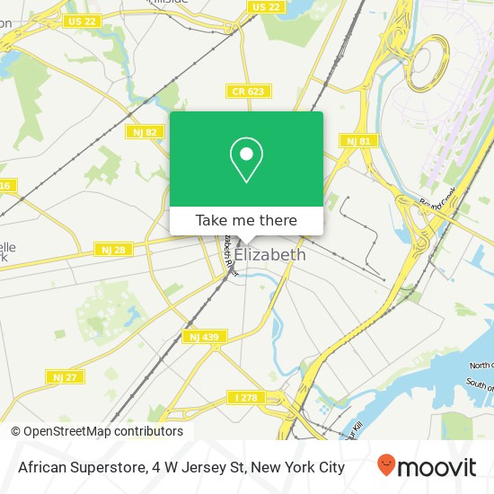 Mapa de African Superstore, 4 W Jersey St