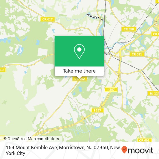 164 Mount Kemble Ave, Morristown, NJ 07960 map