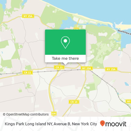 Kings Park Long Island NY, Avenue B map