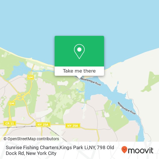 Mapa de Sunrise Fishing Charters,Kings Park Li,NY, 798 Old Dock Rd