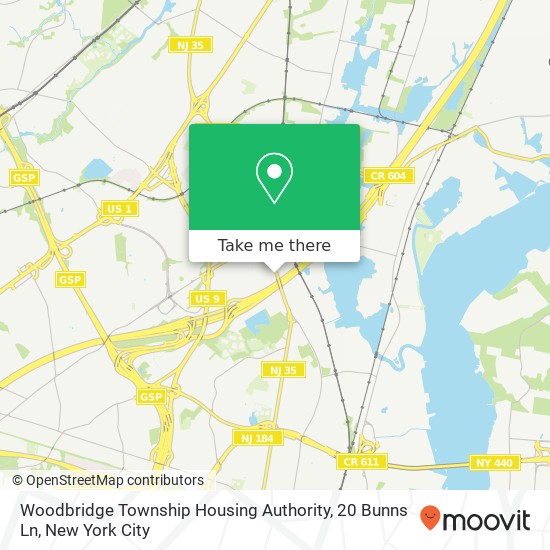 Mapa de Woodbridge Township Housing Authority, 20 Bunns Ln