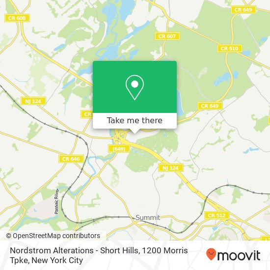 Nordstrom Alterations - Short Hills, 1200 Morris Tpke map