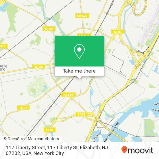 117 Liberty Street, 117 Liberty St, Elizabeth, NJ 07202, USA map