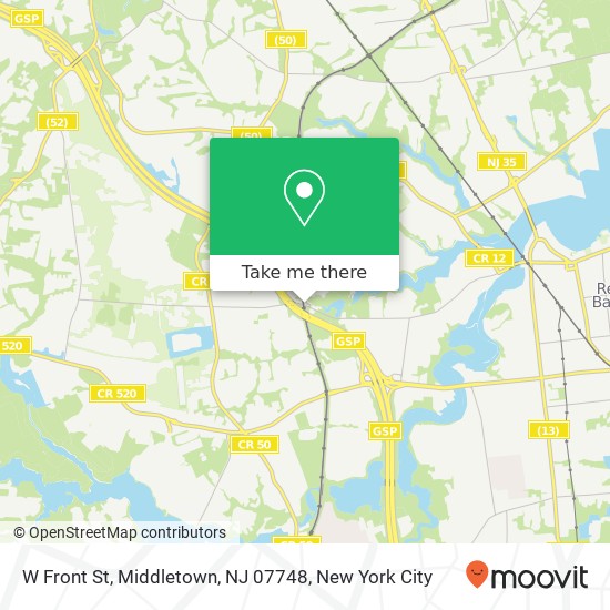 Mapa de W Front St, Middletown, NJ 07748