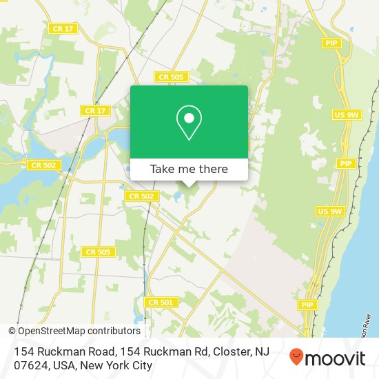 Mapa de 154 Ruckman Road, 154 Ruckman Rd, Closter, NJ 07624, USA