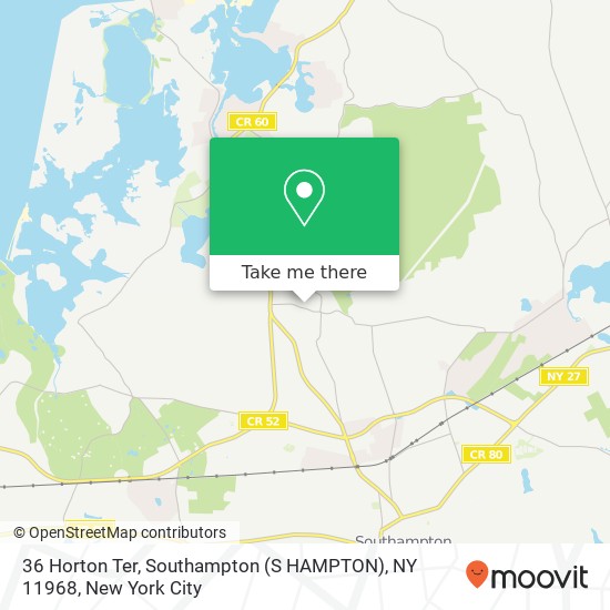 Mapa de 36 Horton Ter, Southampton (S HAMPTON), NY 11968