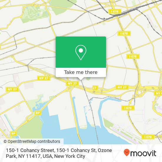 150-1 Cohancy Street, 150-1 Cohancy St, Ozone Park, NY 11417, USA map