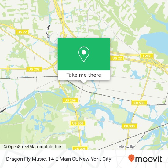 Dragon Fly Music, 14 E Main St map