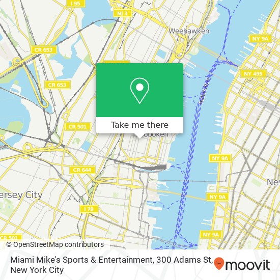 Mapa de Miami Mike's Sports & Entertainment, 300 Adams St