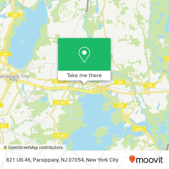 Mapa de 821 US-46, Parsippany, NJ 07054