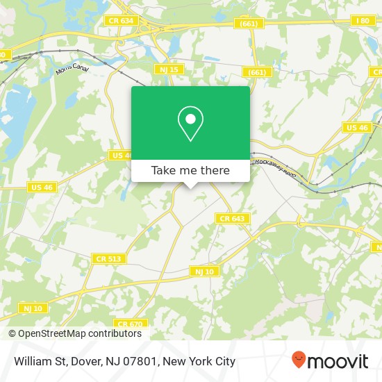 Mapa de William St, Dover, NJ 07801