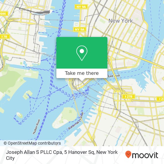 Mapa de Joseph Allan S PLLC Cpa, 5 Hanover Sq