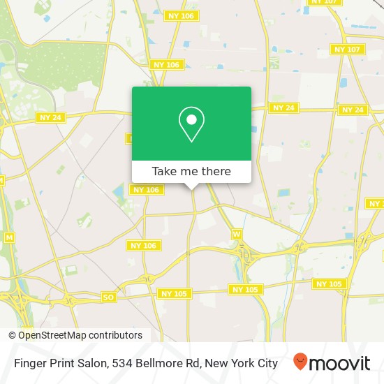 Mapa de Finger Print Salon, 534 Bellmore Rd