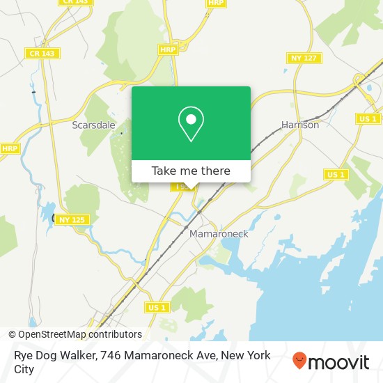 Mapa de Rye Dog Walker, 746 Mamaroneck Ave