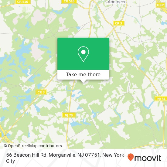 Mapa de 56 Beacon Hill Rd, Morganville, NJ 07751