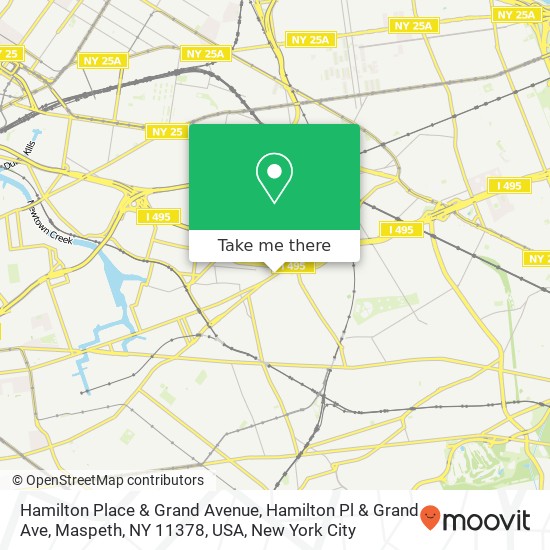 Hamilton Place & Grand Avenue, Hamilton Pl & Grand Ave, Maspeth, NY 11378, USA map