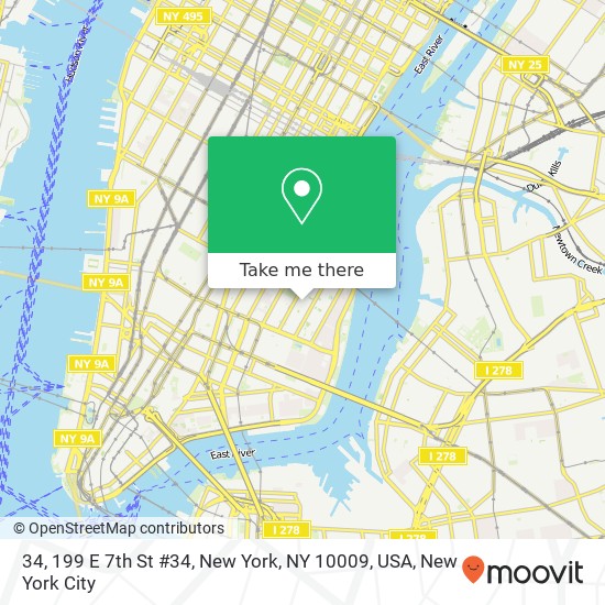 34, 199 E 7th St #34, New York, NY 10009, USA map