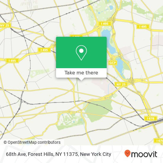 68th Ave, Forest Hills, NY 11375 map