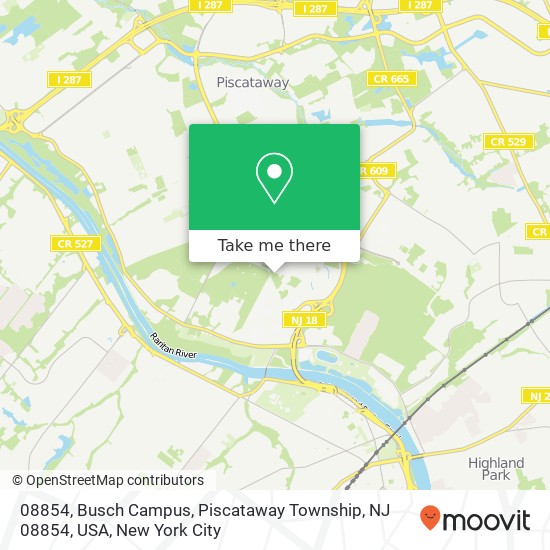 08854, Busch Campus, Piscataway Township, NJ 08854, USA map