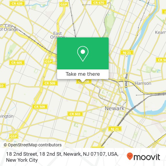 18 2nd Street, 18 2nd St, Newark, NJ 07107, USA map