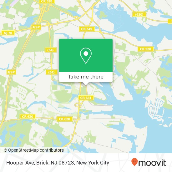 Mapa de Hooper Ave, Brick, NJ 08723