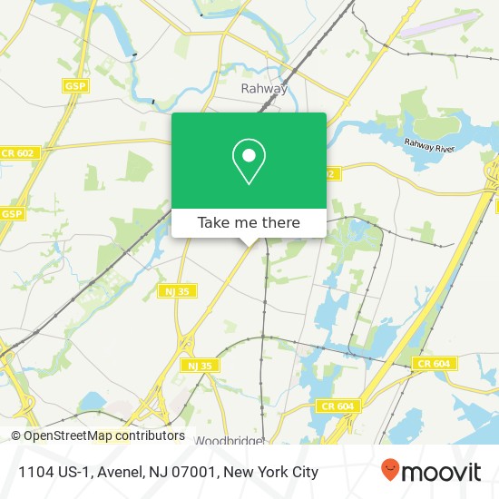Mapa de 1104 US-1, Avenel, NJ 07001