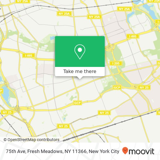 Mapa de 75th Ave, Fresh Meadows, NY 11366