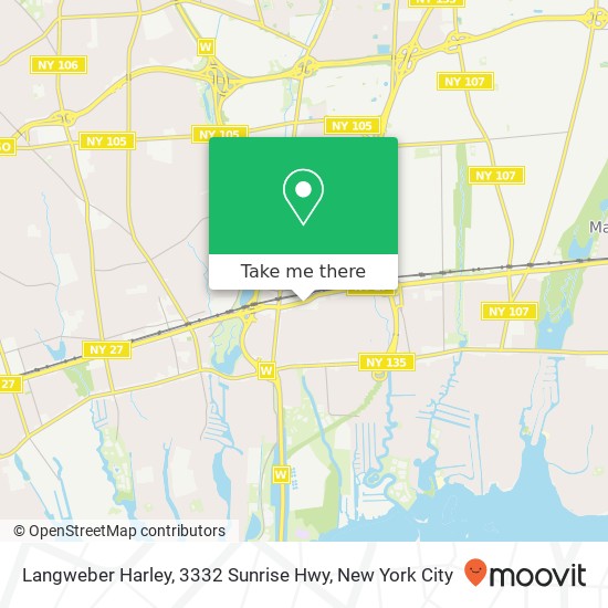 Mapa de Langweber Harley, 3332 Sunrise Hwy