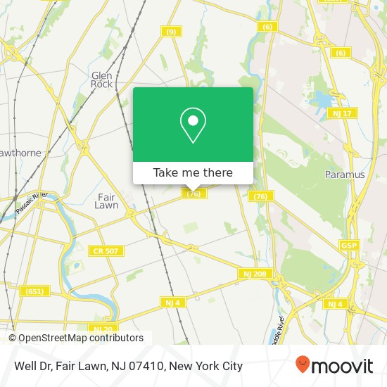Well Dr, Fair Lawn, NJ 07410 map