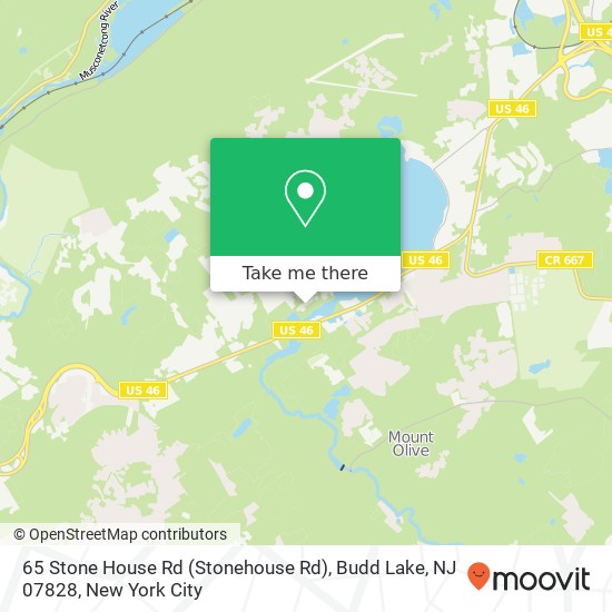 Mapa de 65 Stone House Rd (Stonehouse Rd), Budd Lake, NJ 07828