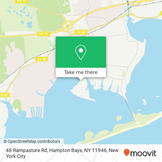 Mapa de 48 Rampasture Rd, Hampton Bays, NY 11946