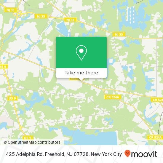 Mapa de 425 Adelphia Rd, Freehold, NJ 07728