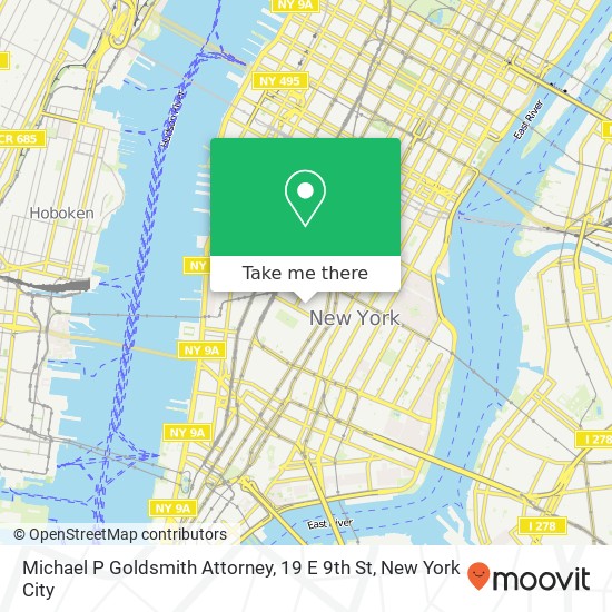 Mapa de Michael P Goldsmith Attorney, 19 E 9th St