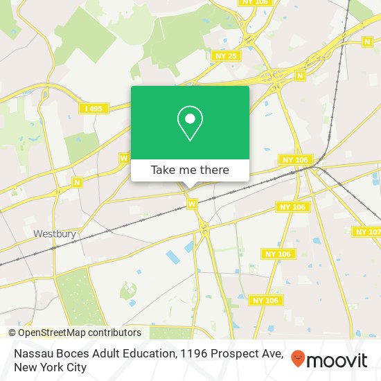 Mapa de Nassau Boces Adult Education, 1196 Prospect Ave