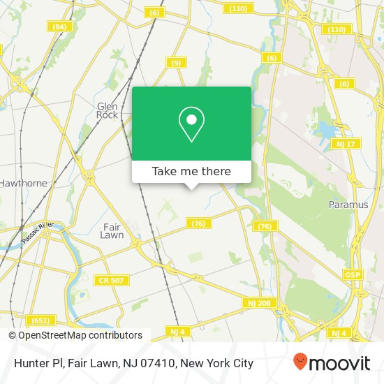 Mapa de Hunter Pl, Fair Lawn, NJ 07410