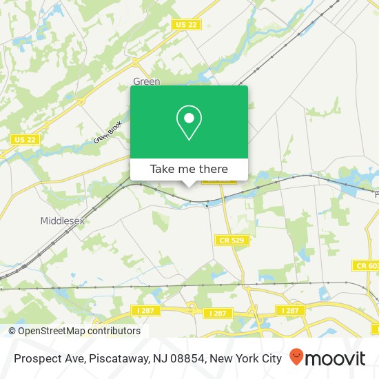Mapa de Prospect Ave, Piscataway, NJ 08854