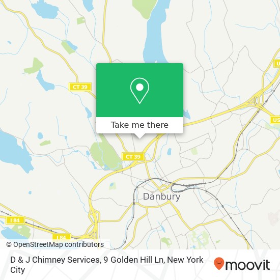 Mapa de D & J Chimney Services, 9 Golden Hill Ln