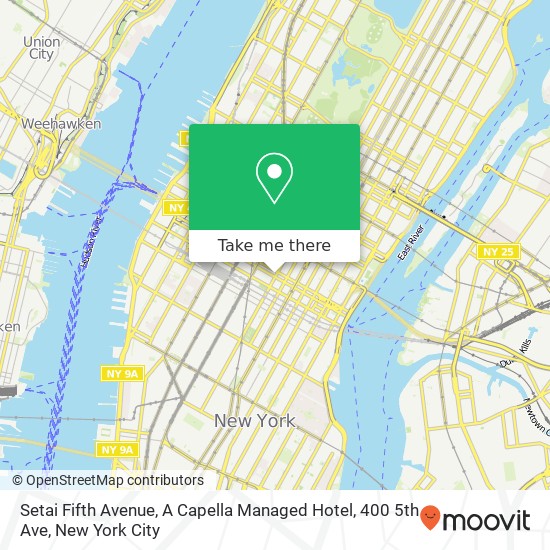 Mapa de Setai Fifth Avenue, A Capella Managed Hotel, 400 5th Ave