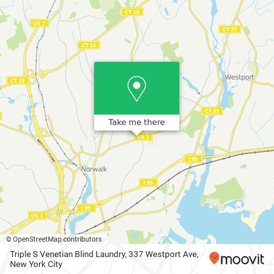 Triple S Venetian Blind Laundry, 337 Westport Ave map