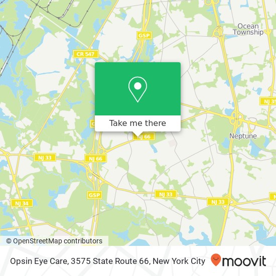 Mapa de Opsin Eye Care, 3575 State Route 66