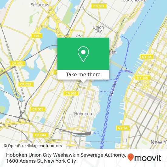 Hoboken-Union City-Weehawkin Sewerage Authority, 1600 Adams St map