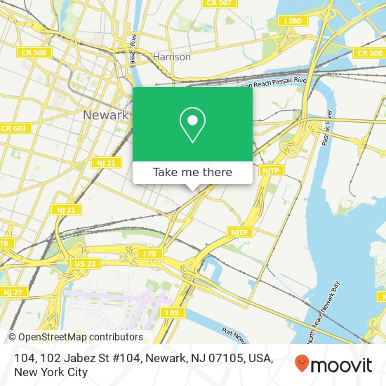 104, 102 Jabez St #104, Newark, NJ 07105, USA map