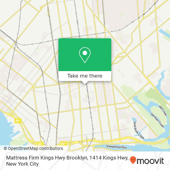 Mapa de Mattress Firm Kings Hwy Brooklyn, 1414 Kings Hwy