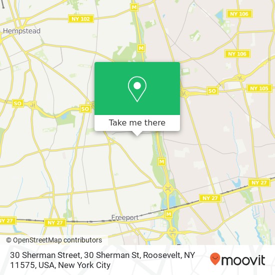 30 Sherman Street, 30 Sherman St, Roosevelt, NY 11575, USA map