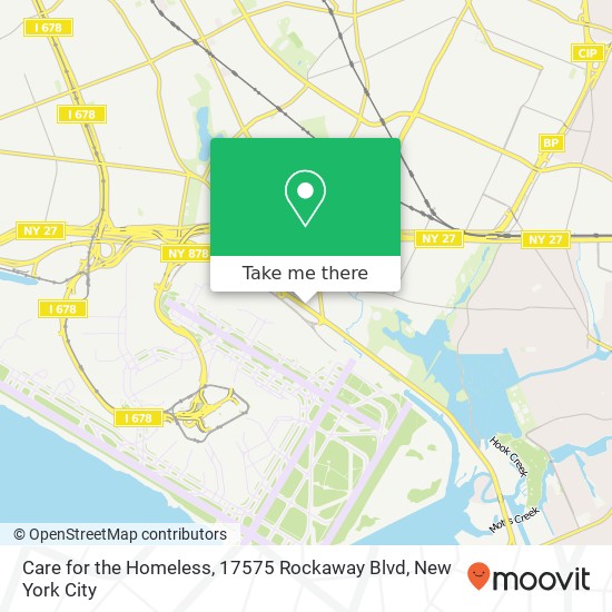 Mapa de Care for the Homeless, 17575 Rockaway Blvd