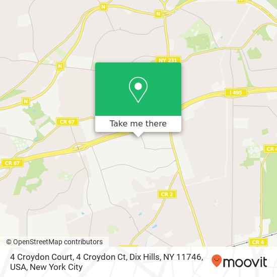 Mapa de 4 Croydon Court, 4 Croydon Ct, Dix Hills, NY 11746, USA
