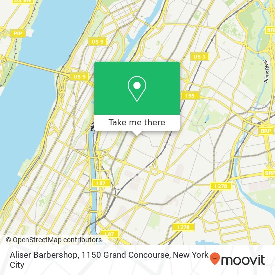 Aliser Barbershop, 1150 Grand Concourse map